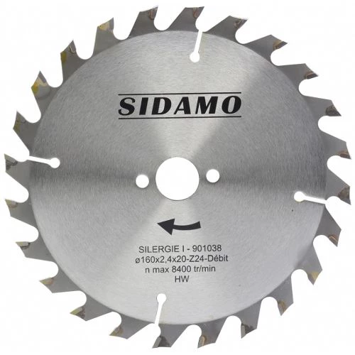 Lame carbure Sidamo Silergie I 160 x 2,6 x 20 - 24 dents - 901038 1 Lame carbure Sidamo Silergie I 160 x 2,6 x 20 - 24 dents - 901038