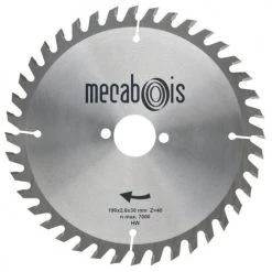 Lame carbure Sidamo Silergie II 190 x 2,6 x 30 - 40 dents - 902056